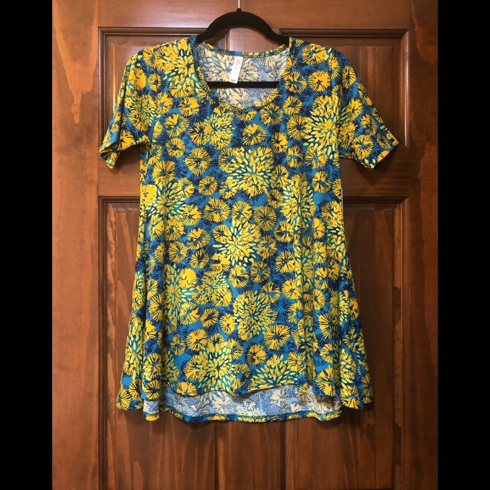 NWT LuLaRoe Perfect Tee - Blue, Yellow, Neon Green